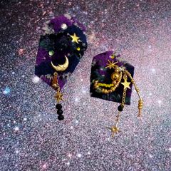「TRIBO 宇宙絵本コラージュ」イヤリング【La cosmologie de sachikoism】