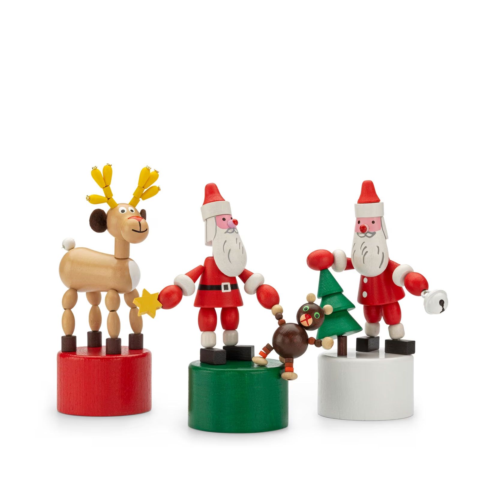 「Santa&Teddy Bear」DETOA Wooden Push Up Toy