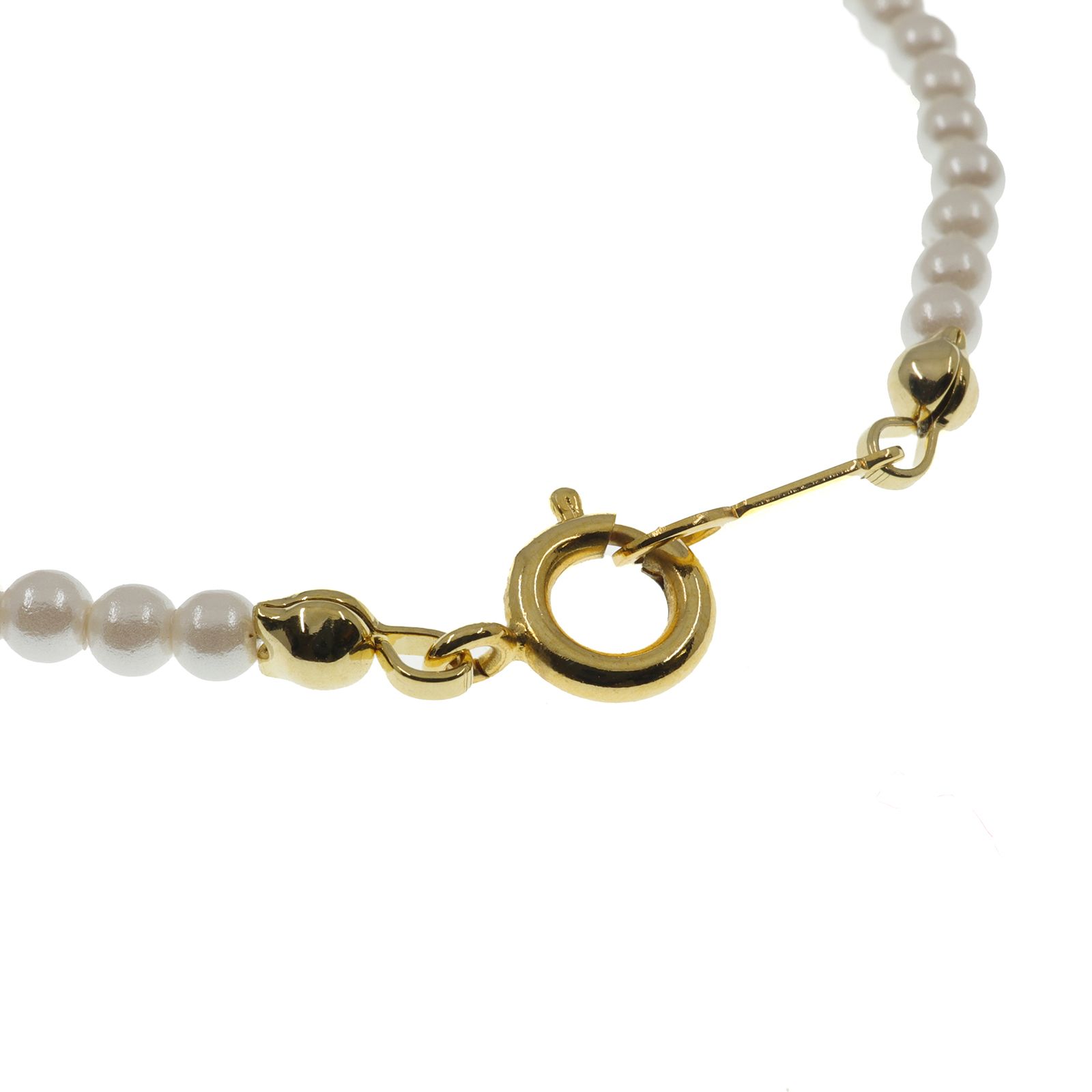 「pearl ball chain bracelet」シルバー ブレスレット