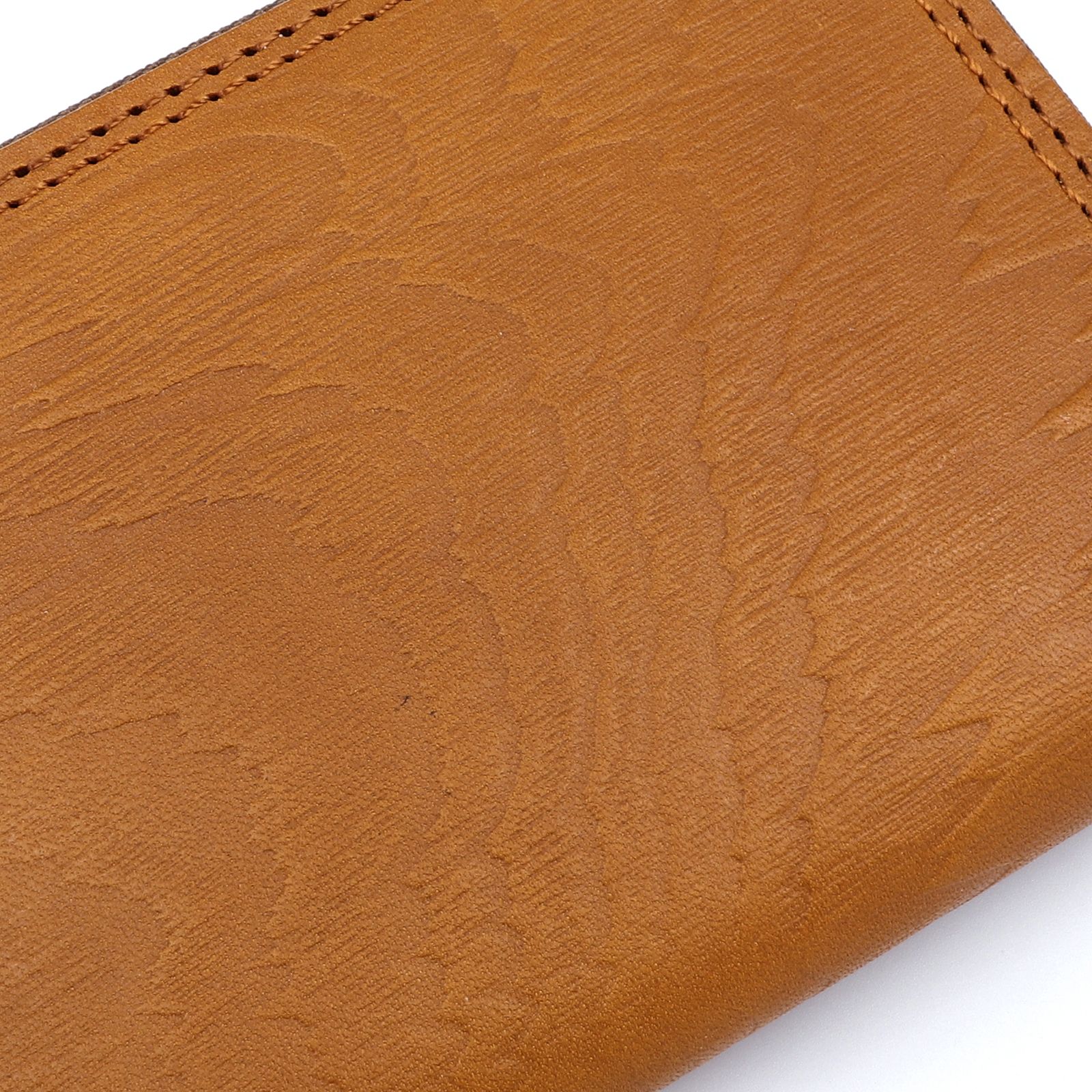「MOKU」ラウンドミドル財布 キャメル