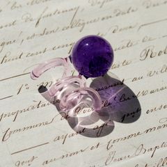 「New Spiral Glass」ピアス(片耳) パープル×ピンク