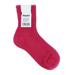 Low Gauge Rib Socks Short Length ピンク 靴下