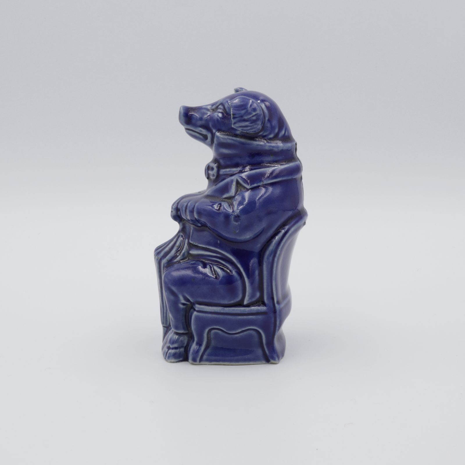 傘を持つブタの紳士ピギーバンク バルボティーヌ オンネー窯 ベルギー 1890-1910s
