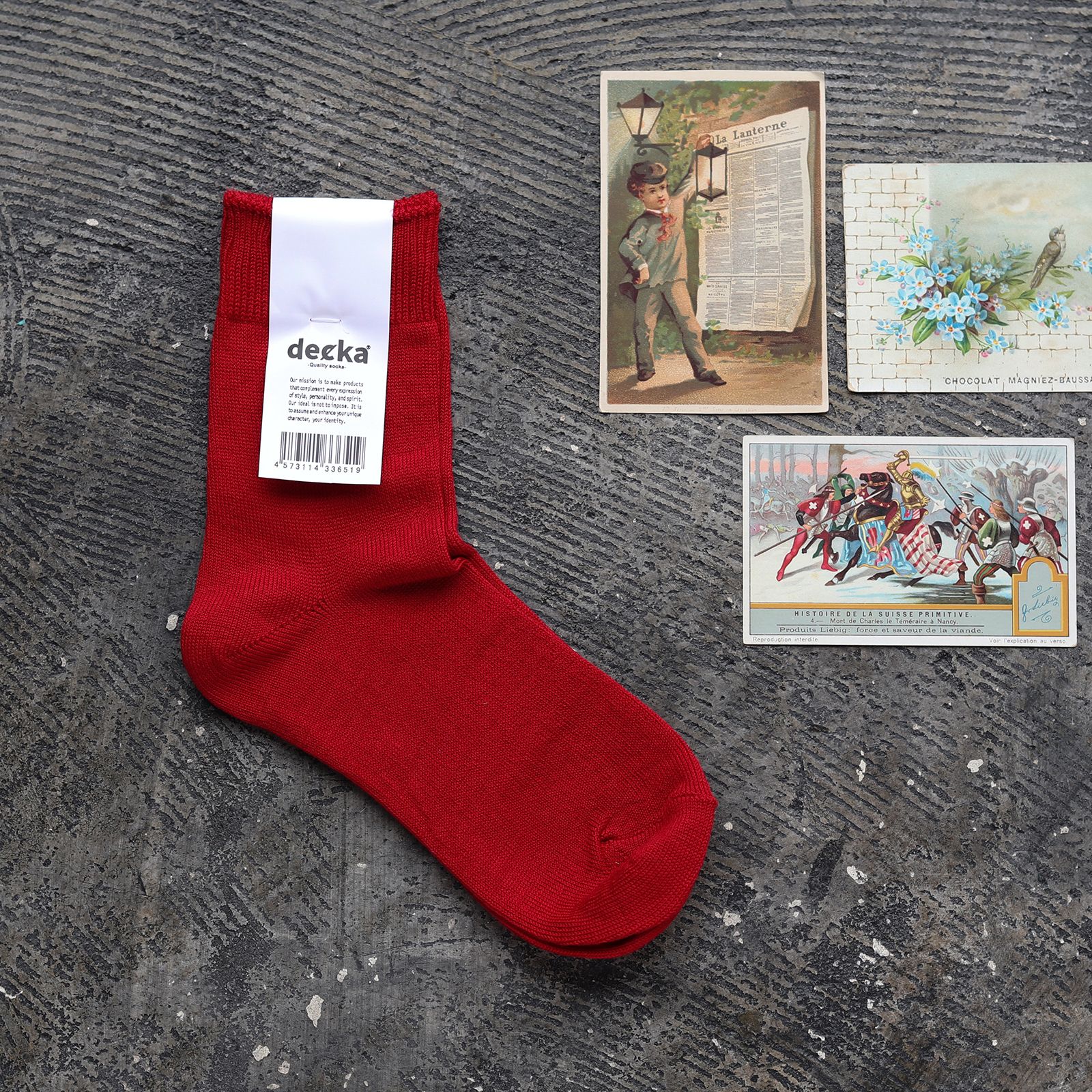 Mercerized Socks GIZA レッド 靴下