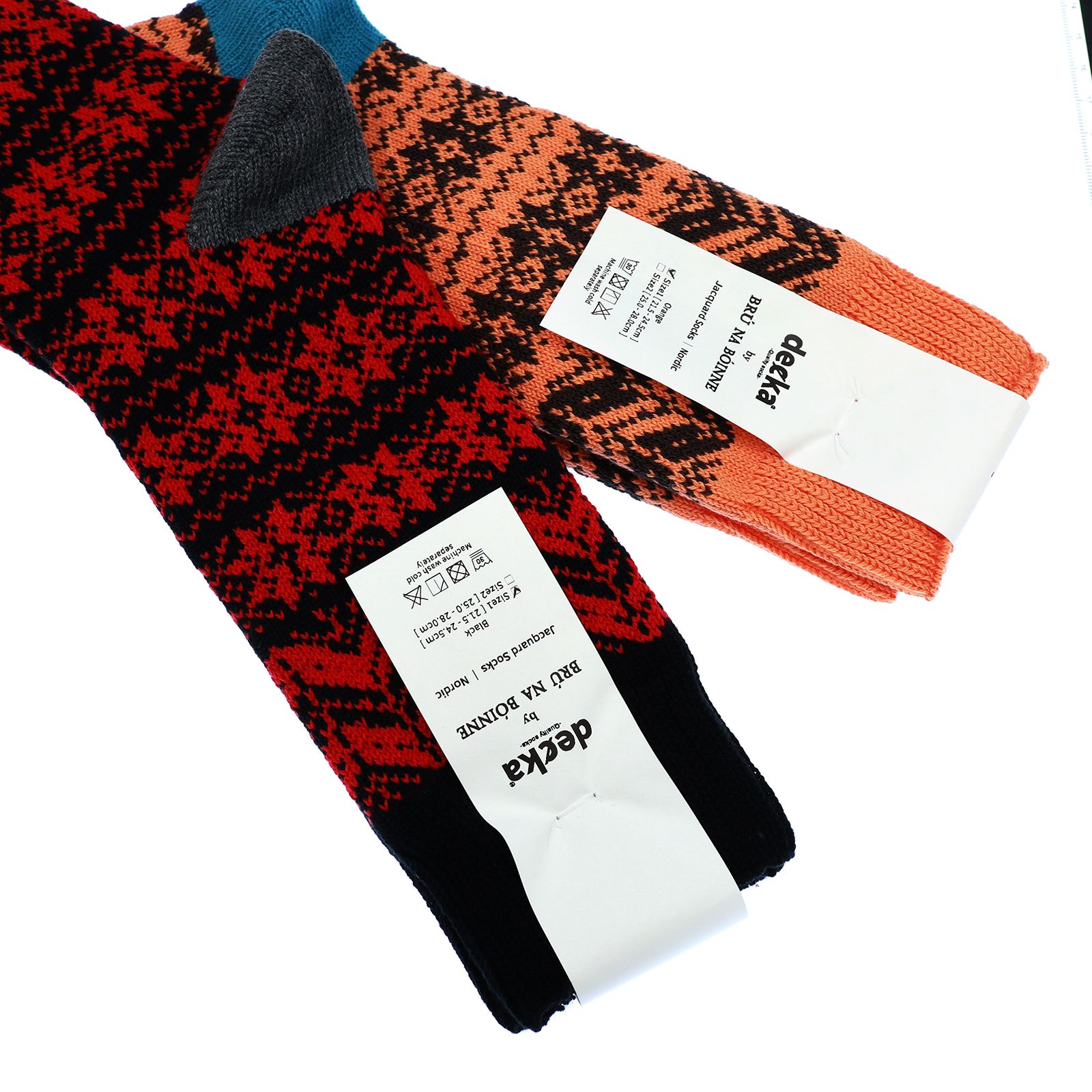 Jacquard Socks Nordic ピンク 靴下