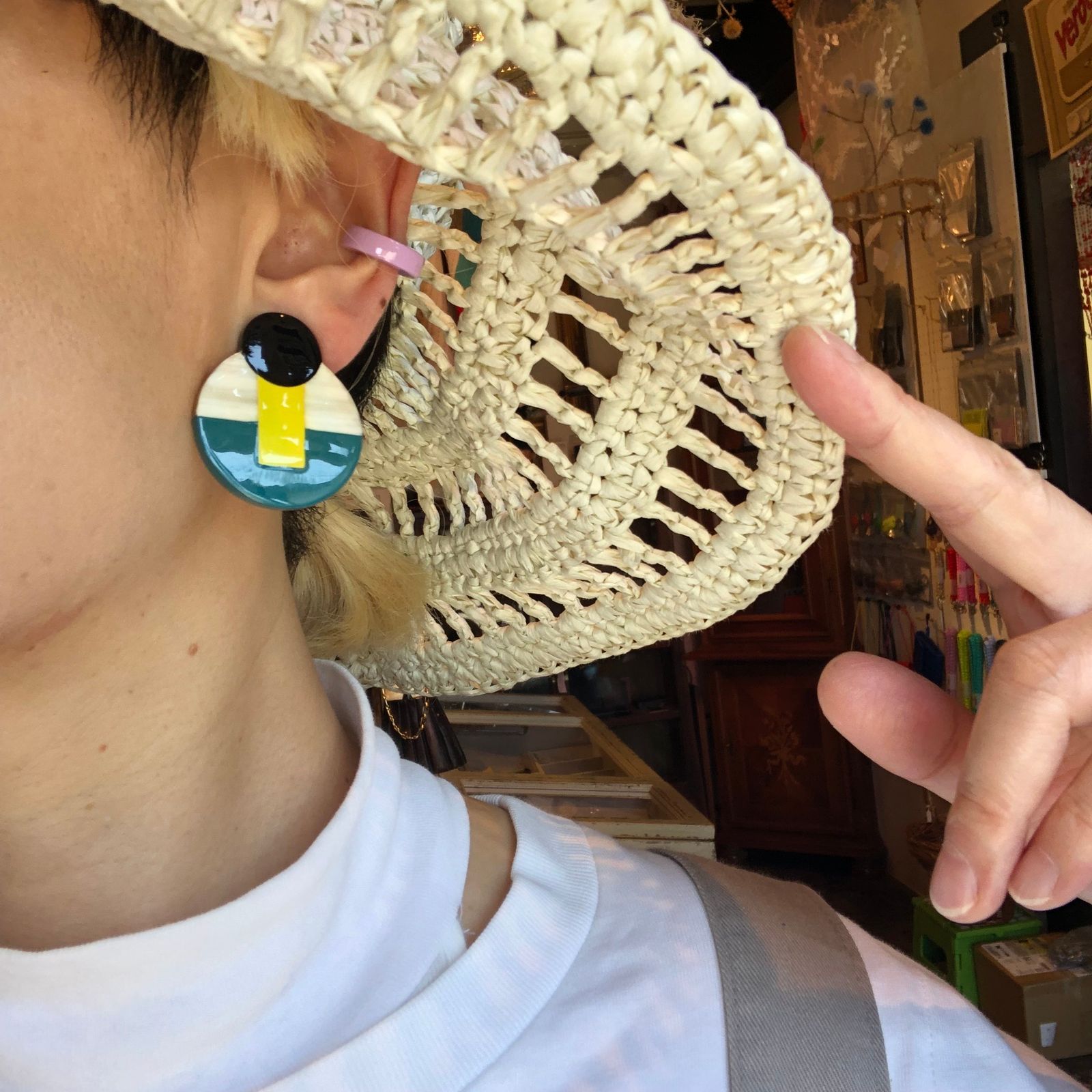 「ホーン＆ラベンダーラッカー16mm」イヤーカフ