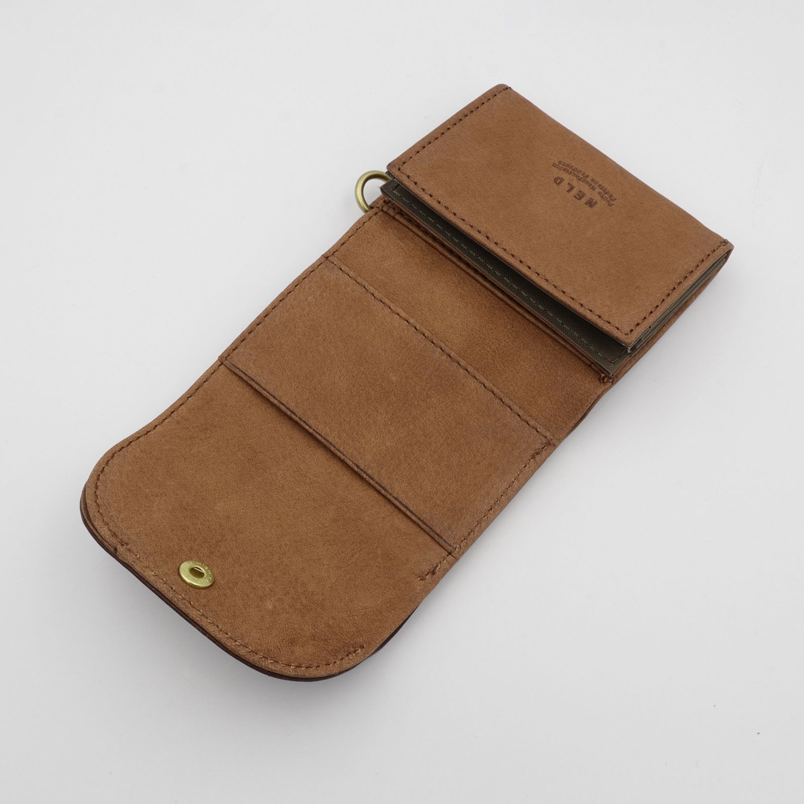 「PUFU」コンパクト財布 キャメル