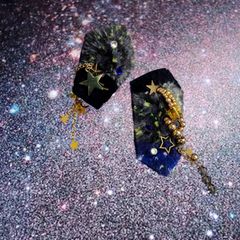 「TRIBO 宇宙絵本コラージュ」ピアス【La cosmologie de sachikoism】