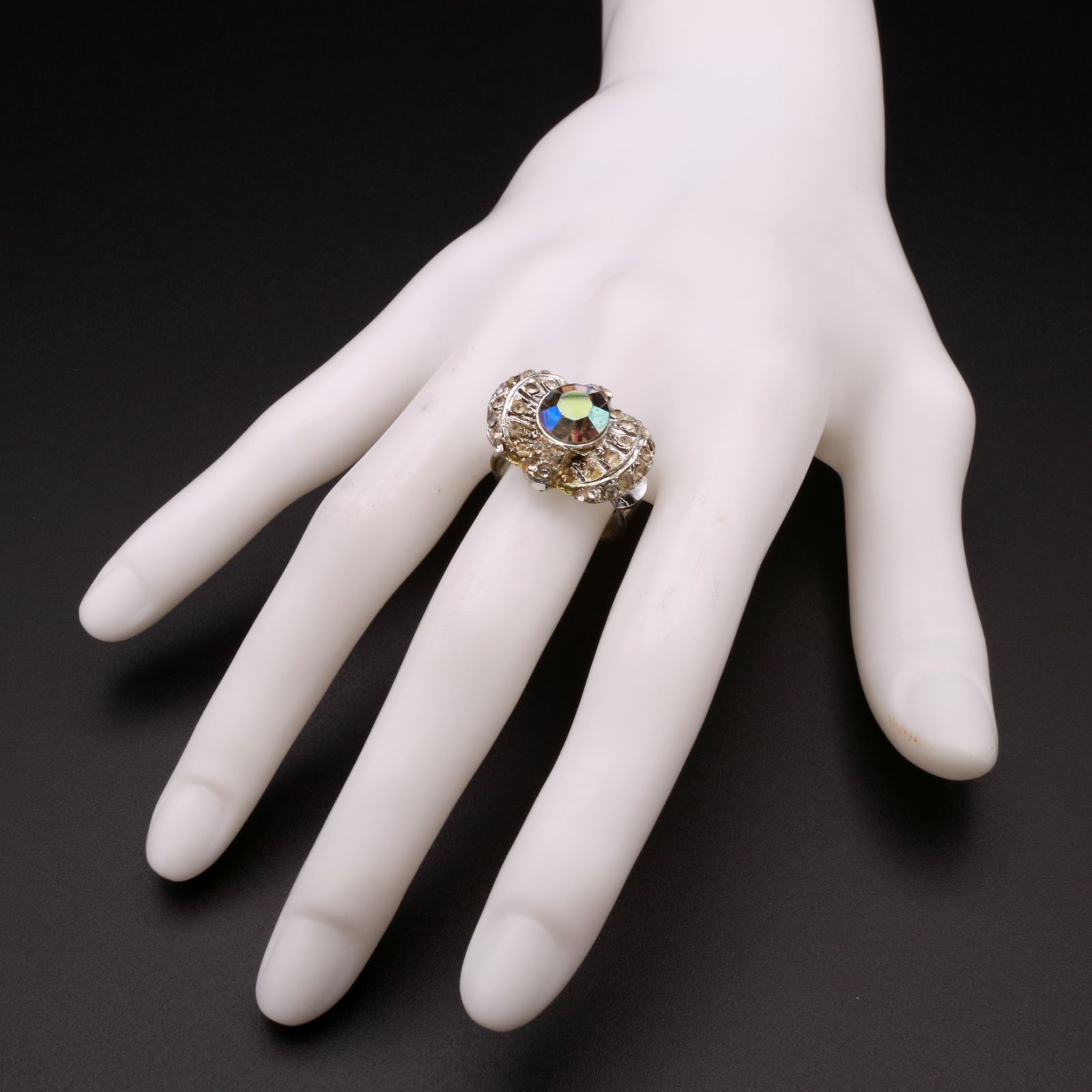 「70s ラインストーンカクテル」リング ヨーロッパ