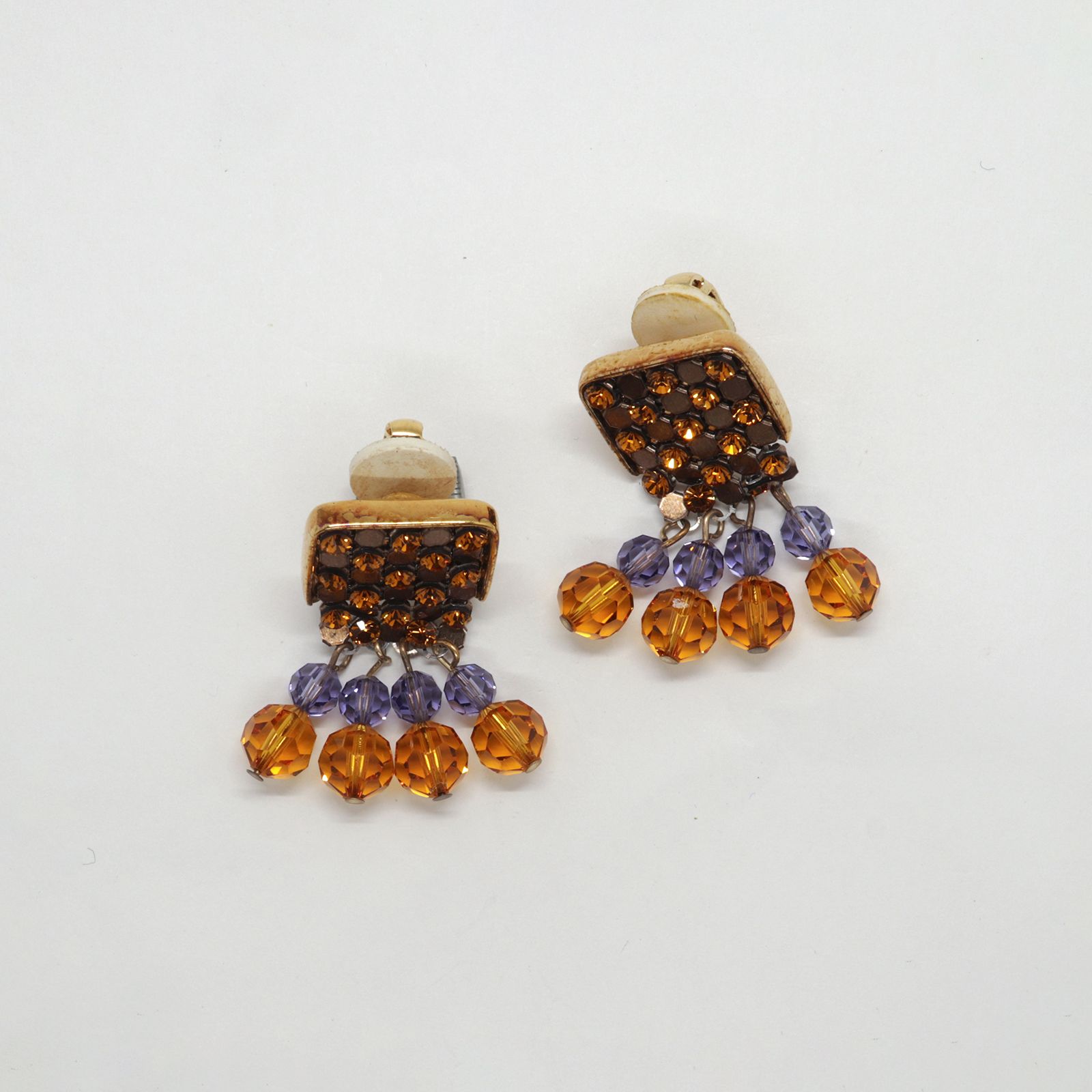 「アンバーシャンデリア」イヤリング SWAROVSKI オーストリア