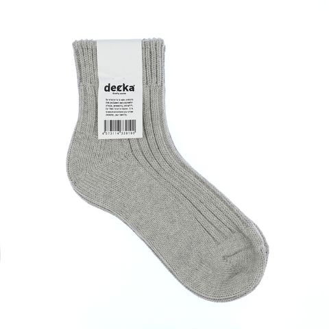 Low Gauge Rib Socks Short Length フェザーグレー 靴下
