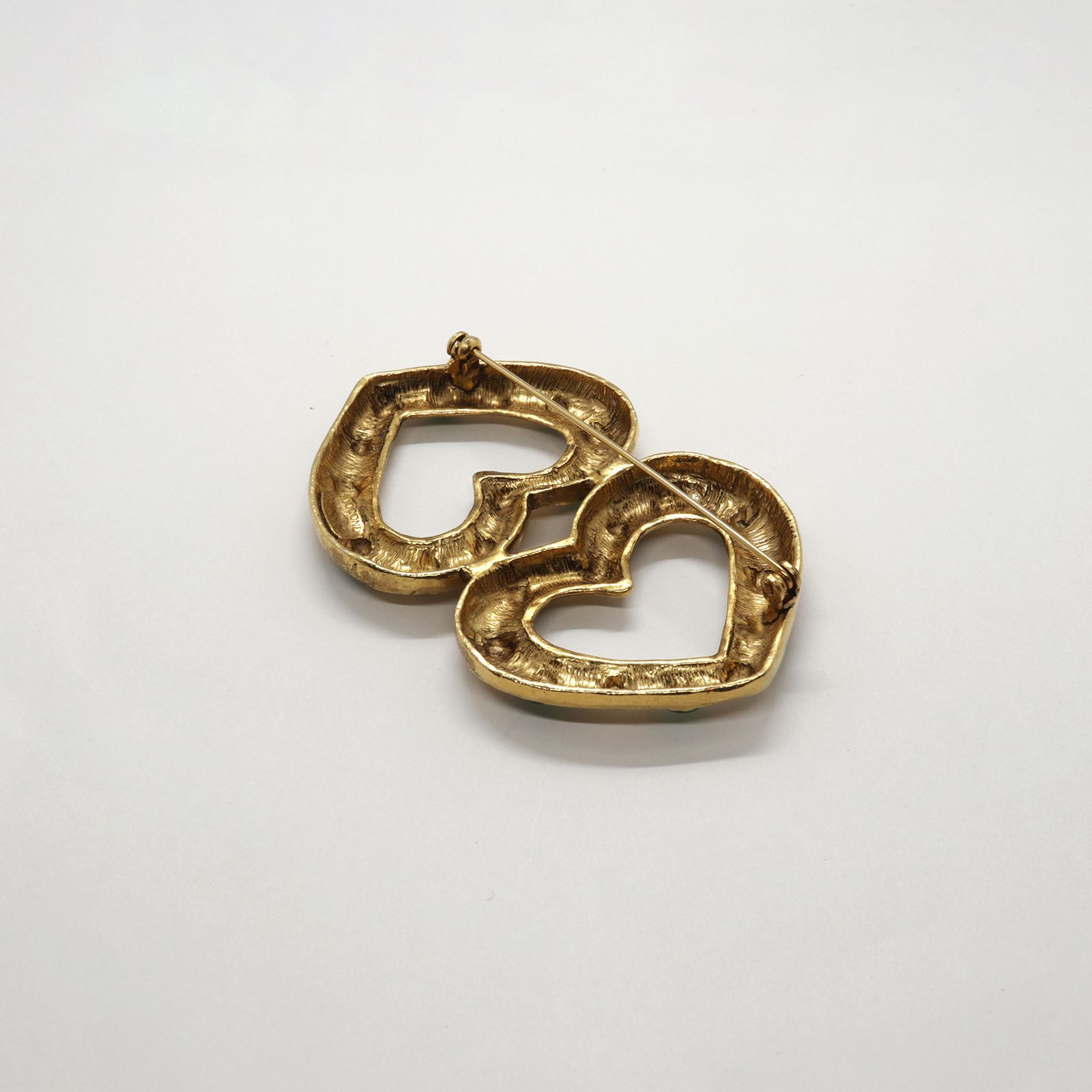 「ツインオープンハート」ブローチ ヨーロッパ