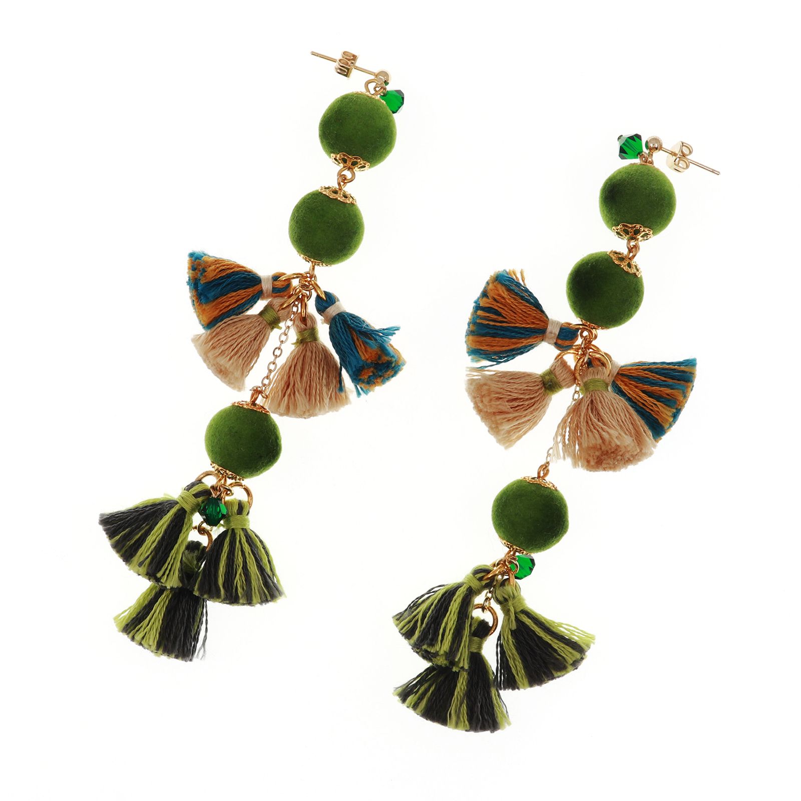 「SON 段々」ピアス グリーン【collection de couleurs de sachikoism】