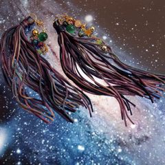 「TEO 星雲染めビーズ」ピアス【La cosmologie de sachikoism】