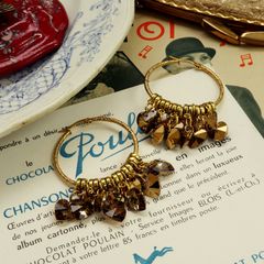 「ジュエルハートグラスフープ」ピアス