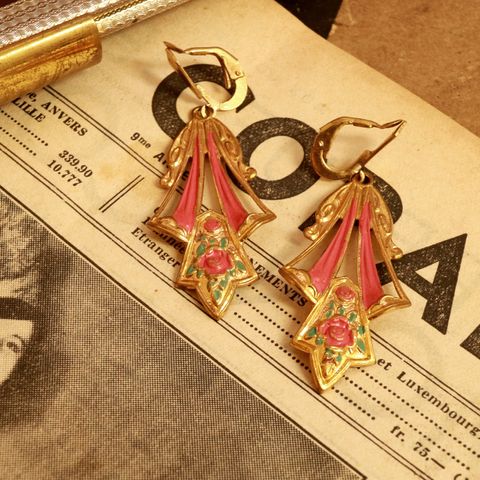 「アールヌーヴォーデコレイト」イヤリング フランス