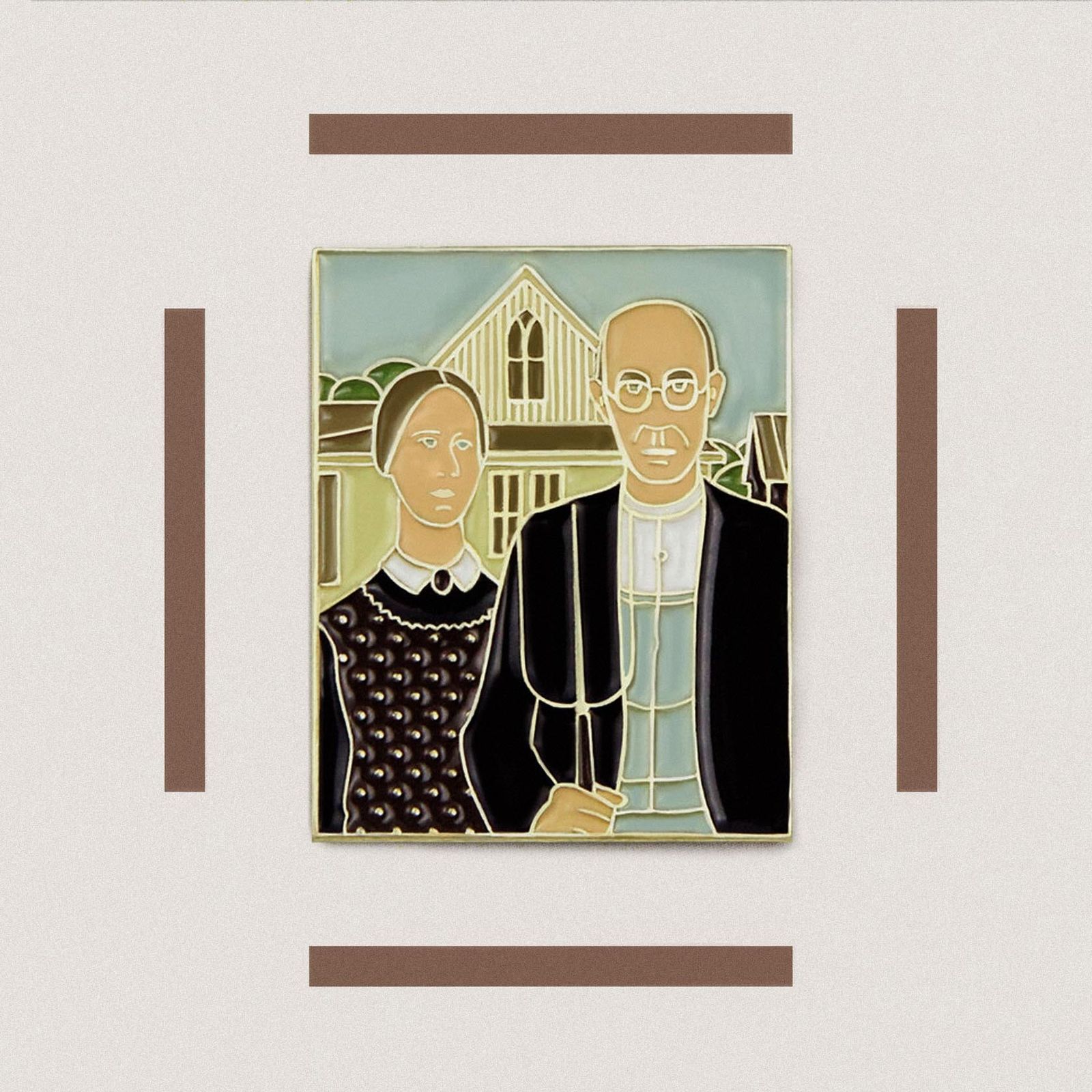「American Gothic Grant Wood」ピンズ アメリカン・ゴシック/グラント・ウッド