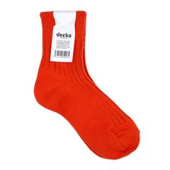 Low Gauge Rib Socks Short Length オレンジ