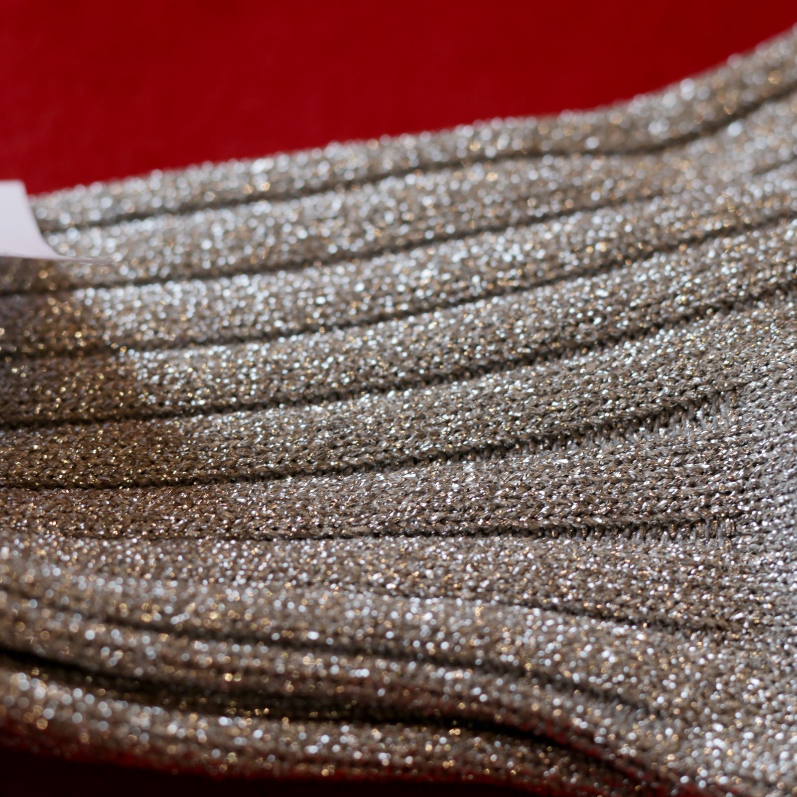 Glitter Ribbed Socks シルバー 靴下