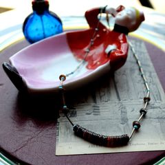 「70s ガラス×プラビーズフォークロア」ネックレス フランス