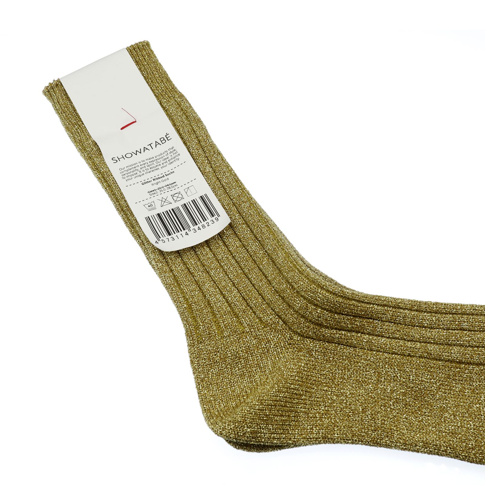 Glitter Ribbed Socks ブライトゴールド 靴下