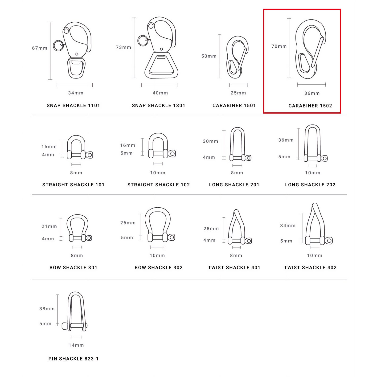 「CARABINER L」カラビナキーリング GLOMA NAUTICA スペイン