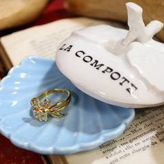 「ピーコックリボン」デッドストックリング イギリス