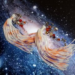 「TEO 星雲染めビーズ」イヤリング【La cosmologie de sachikoism】