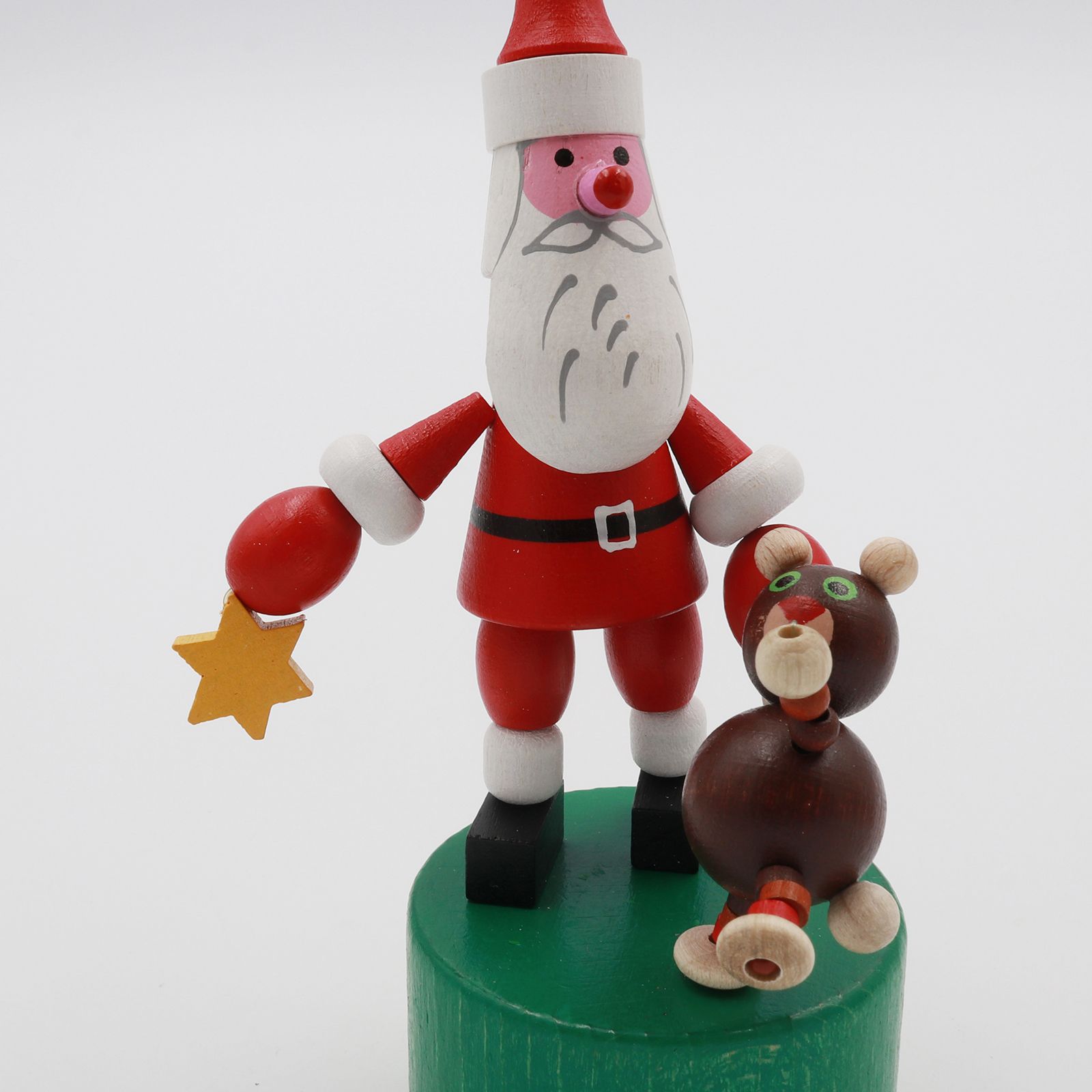 「Santa&Teddy Bear」DETOA Wooden Push Up Toy