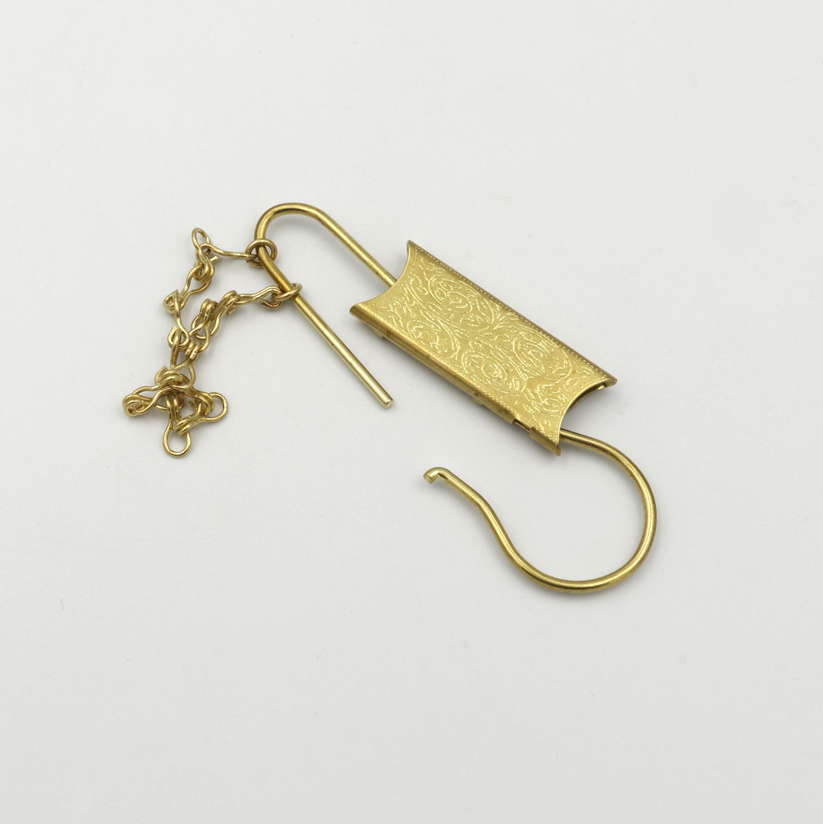 「gordon Pattern with Chain」キーリング ニッケル