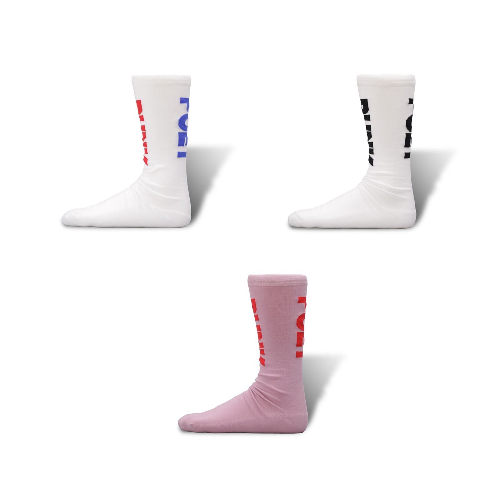 Punk&Poet Socks White x BlueRed 靴下