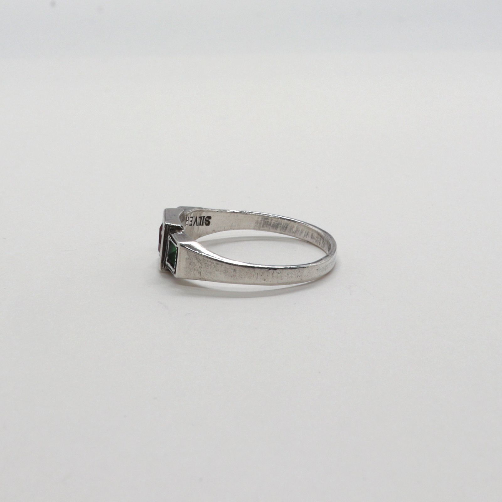 「バイカラースクエア」リング silver925 ヨーロッパ