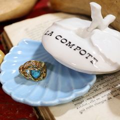 「エレガントターコイズ」デッドストックリング イギリス