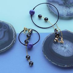 「NEO スワロ」イヤリング ブルー【collection de couleurs de sachikoism】
