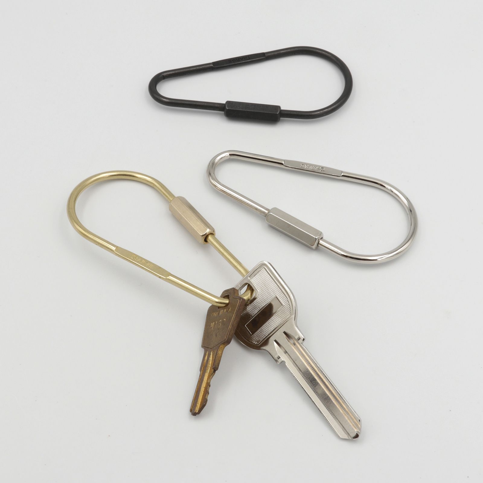 「DROP CARABINER KEYRING」キーリング シルバー