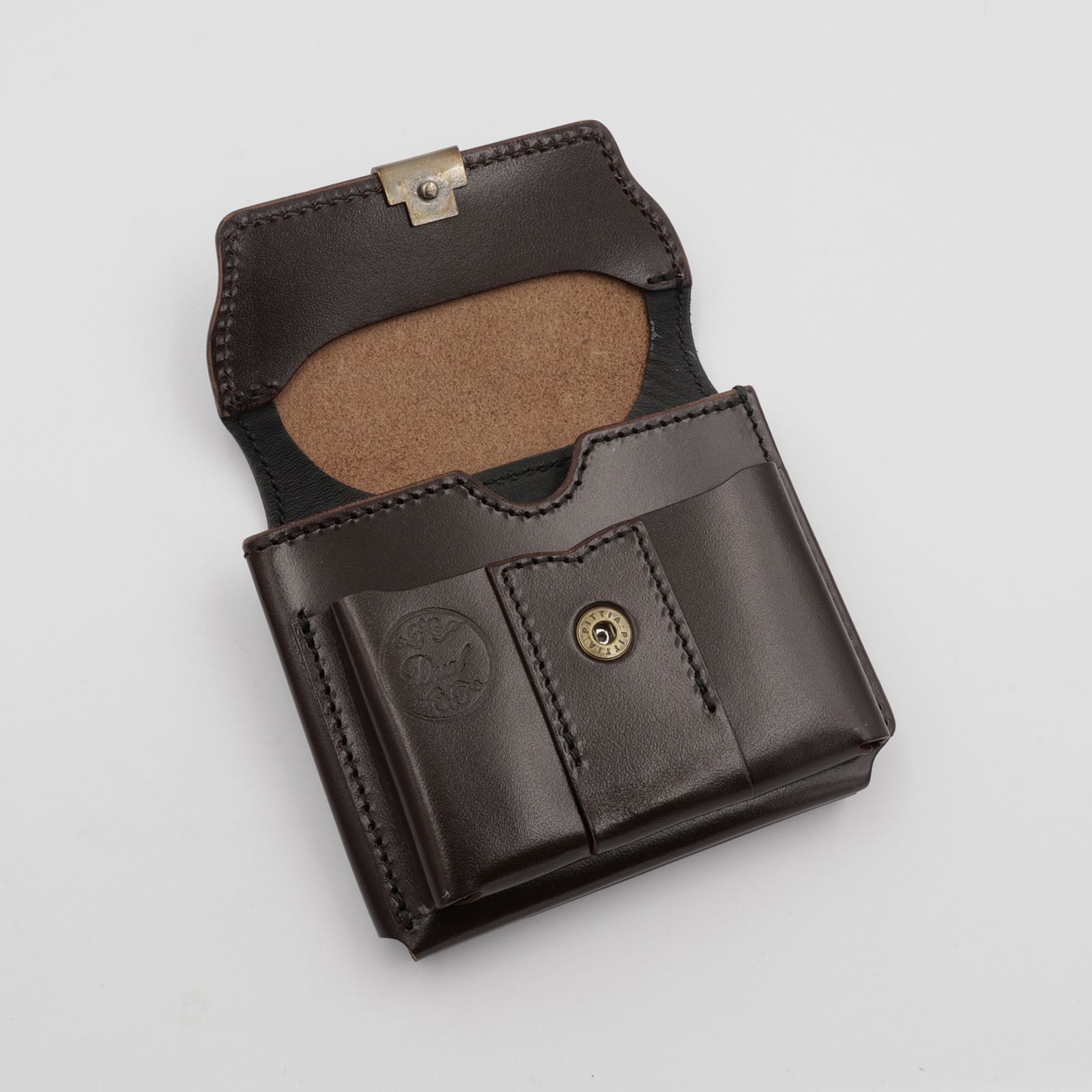 【Dual】ギャルソンコンパクトウォレット サドルプルアップ  チョコ