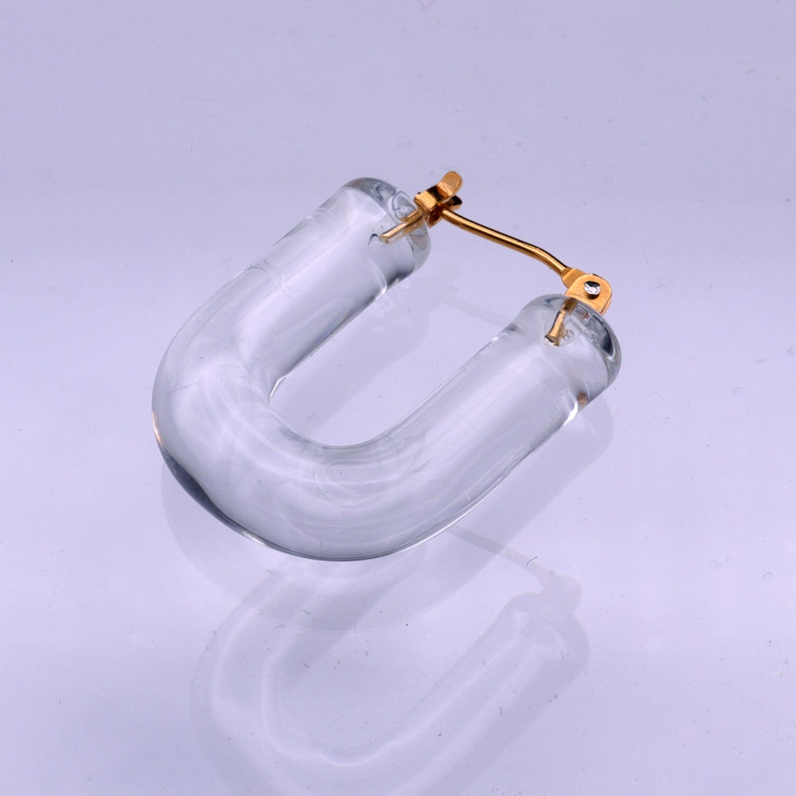 「Glass Hoop "U" Pierce」ピアス(片耳) クリア