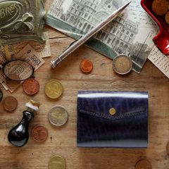「三つ折りミニ財布PALUMO Rugato」blue