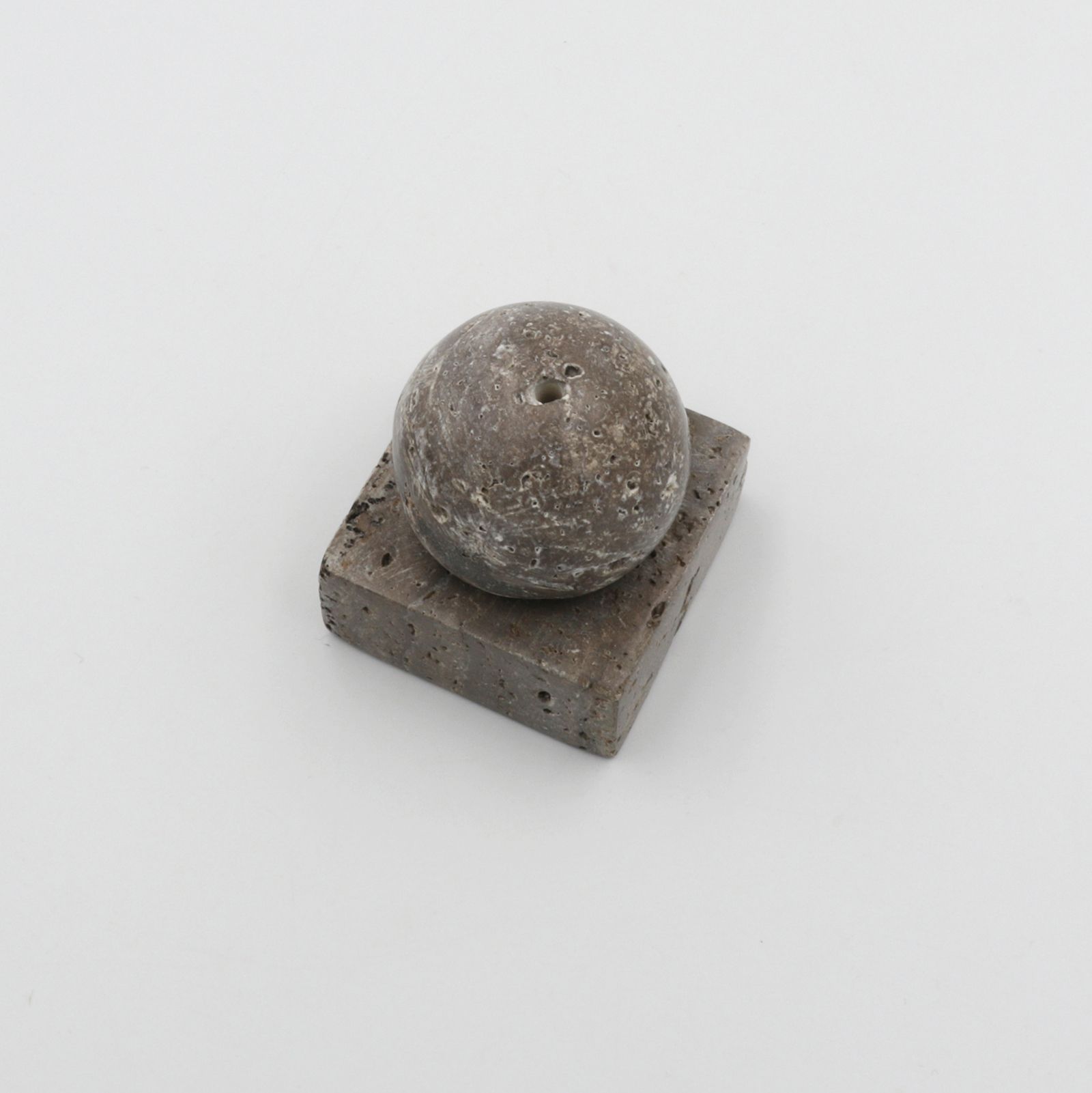 STONE INCENSE HOLDER Travertine Gray
