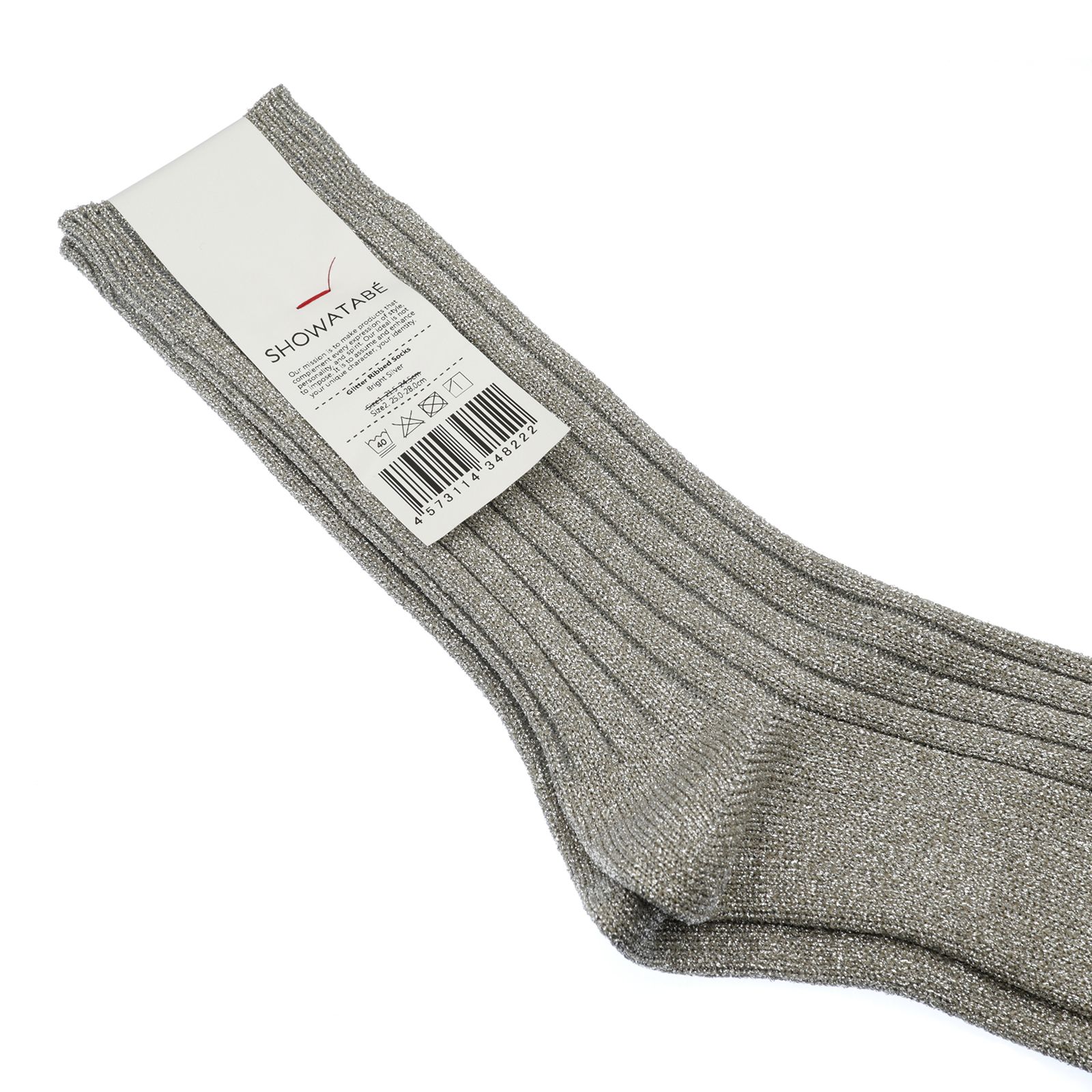 Glitter Ribbed Socks シルバー 靴下