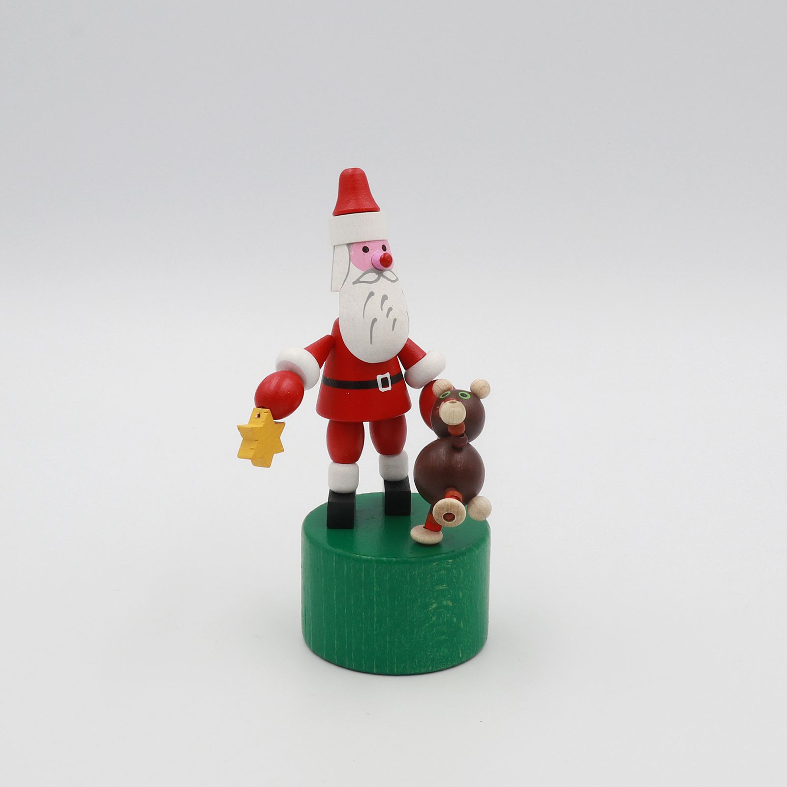 「Santa&Teddy Bear」DETOA Wooden Push Up Toy