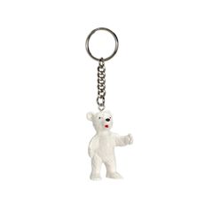 「ALFRED FISCHER KEY RING」standing bear white ドイツ