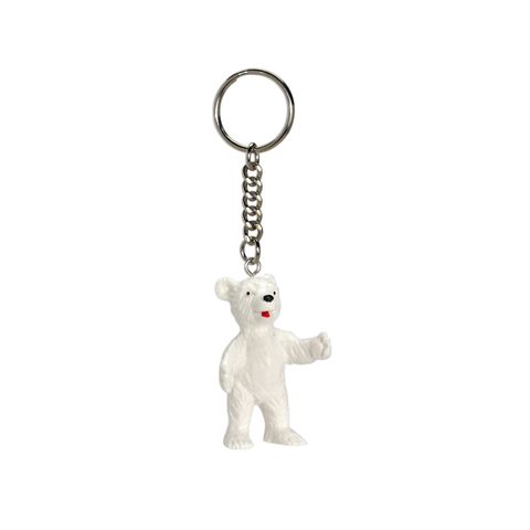 「ALFRED FISCHER KEY RING」standing bear white ドイツ
