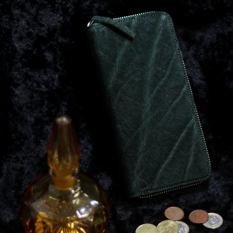 「ZOU」ラウンド長財布/グリーン
