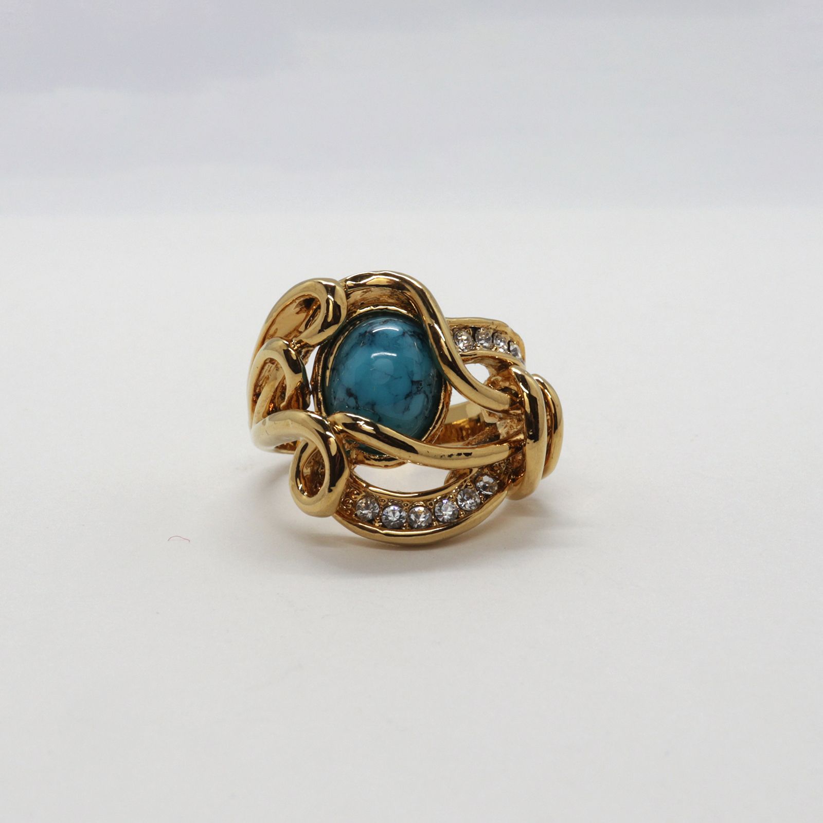 「エレガントターコイズ」デッドストックリング イギリス