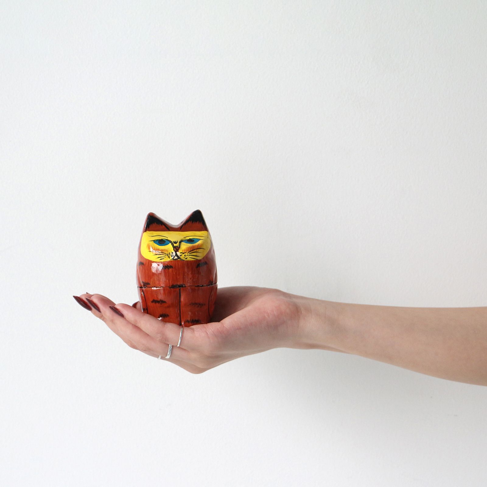 「PAPIER MACHE STANDING CAT」BROWN