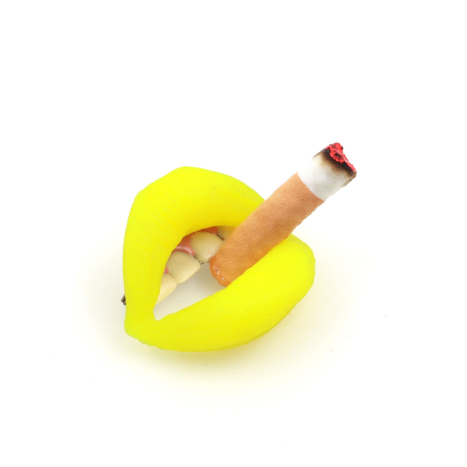 「LIPタバコ」ブローチ イエロー