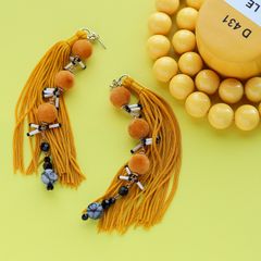 「TEO ビーズ」ピアス イエロー【collection de couleurs de sachikoism】