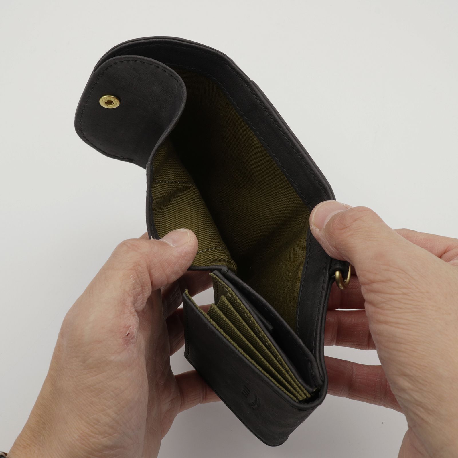 「PUFU」コンパクト財布 グレー