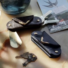 【Cramp】ミニキーケース＆シューホーン ブライドルレザー ネイビー